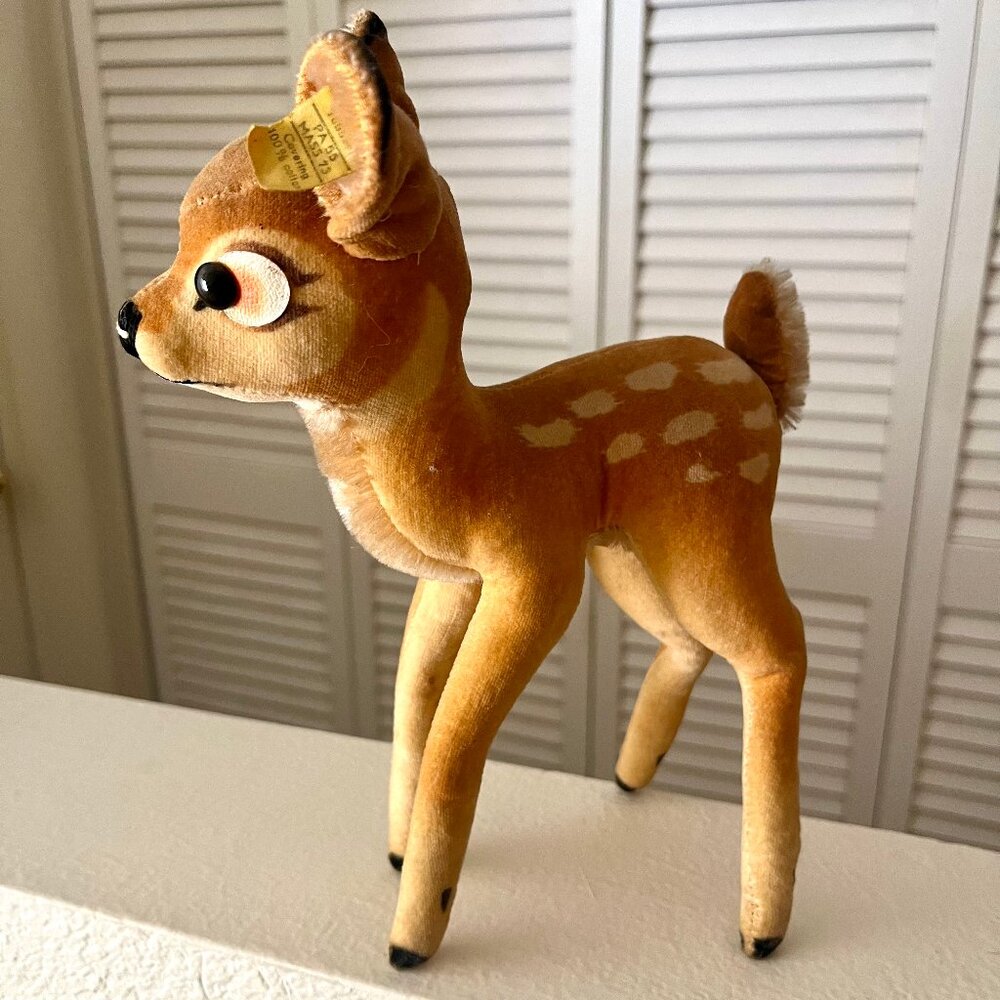 RARE Vintage Steiff Bambi (1959-1964) – All IDs: Button & Tag #1840/22